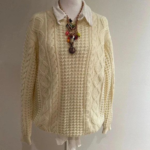 Sweaters - Vintage Garden Cable Knit Sweater - L